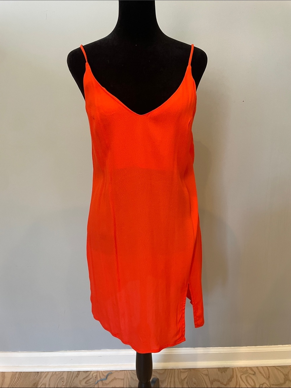 Bright Orange Slip Dress new with tags - side slit